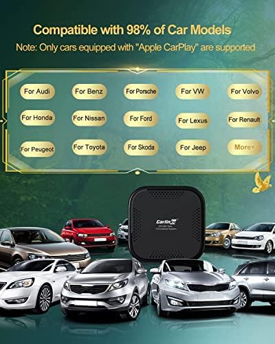 CarPlay da caixa AI Carlinkit, sistema Android+adaptador de carplay sem fio, Android Auto sem fio 8, 4+64g, 4g celular,