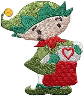 Natal - Elf - Little Helper do Papai Noel - meia vermelha - ferro bordado no patch