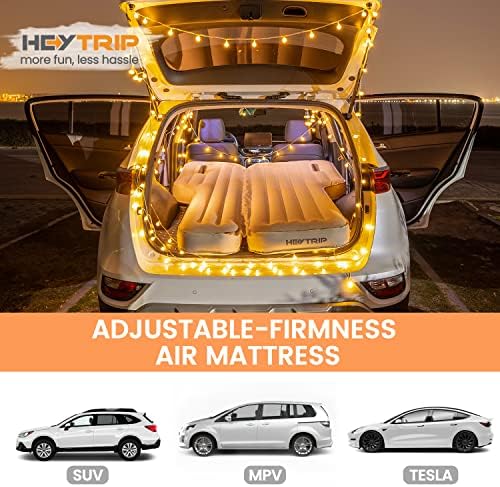 Heytrip SUV SUV colchão de ar inflável para acampamento de carros, cama de acampamento espessada de 4 polegadas, firmeza de firmeza ajustável para 2 pessoas