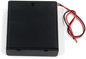 DNYTA 8PCS ABS 4 × 1,5V Aa suporte de bateria com interruptor liga/desliga e fio de conexão preto vermelho