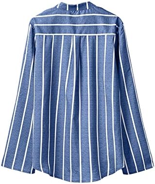 Ladies moda listrada com estampa de lapão de lapão de manga longa Top-shirt de manga comprida Top de moda