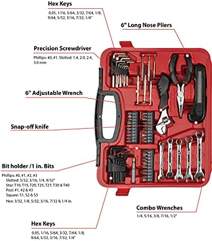 Ferramenta de desempenho - Conjunto de ferramentas domésticas e automóveis de 107pc, ferramentas manuais - conjuntos de ferramentas,