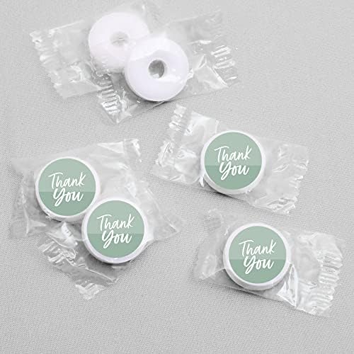 Big Dot of Happiness Sage Sage Green elegantemente simples - Favory Favors Favors Round Candy Sticker Favors - Rótulos Fit Fit Candy