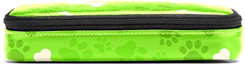 Palha de cachorro verde Prinha e osso 84x55in Caso de couro com estampariza com zíper com zíper saco de armazenamento