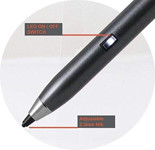 Caneta de caneta ativa de ponto fino de prata broonel - compatível com vucatimes n20 comprimidos de 10,1 polegadas