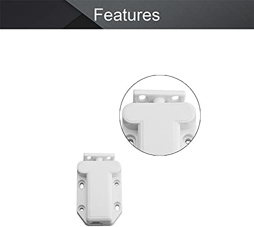 Mromax 5pcs empurrar a trava aberta Touch Touch Catch 2,48 x 1,57 para o armário de quarto gaveta de armário branco