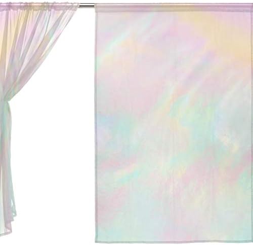Melhor carpinteiro holográfico iridescente rosa laranja semi-pura cortinas de janela drlapes painéis Tratamento-55x78in para quarto