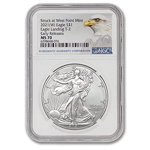 2021 1 oz American Silver Eagle MS-70 por moedas $ 1 MS70 NGC