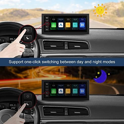 Top Wireless CarPlay e Android Android, espelhamento sem fio Portátil Receptor de rádio por correção sensível ao