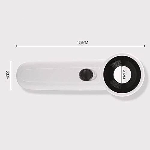 Lineza de lupa 40X Glass de lupa com 2 luz LED, lente HD Comfort Grip Grip Aplicável Toys Games Hobbies