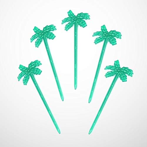 Cabilock Durável 100pcs Toppers de bolo de plástico PALM TREE TREBUS PICKS CUPCAKE Decor Party Supplies para Festival