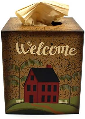 CvhomedEco. Primitives Square Tissue Caixa de lenços de papel rústico de papelão de papel de papelão para decoração em casa/banho, 5-1/4 x 5-1/4 x 6 polegadas… B08B341YZH