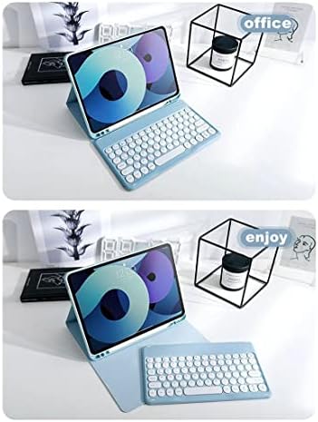 Anmengxinling Galaxy Tab S8 Plus/S7 Fe/S7 mais Case de 12,4 ”com combinação de teclado e mouse, Casca de teclado redondável retro,