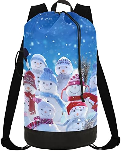 Feliz Natal do boneco de neve para lavar roupa de lavagem de roupas de roupa de viagem com alça ajustável Lavagem de roupas grandes