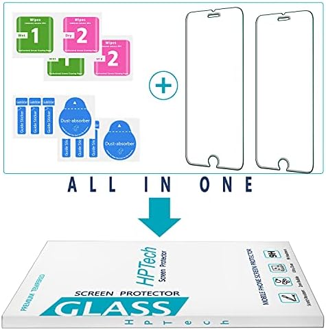 Vidro temperado HPTECH para iPhone SE 2020, iPhone 8, iPhone 7, iPhone 6s, iPhone 6 4,7 polegadas protetor de tela, amigável de casos, fácil de instalar, bolhas grátis
