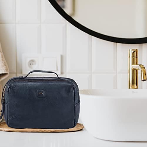 Acessórios de cor de cor de cor de coragem real e higiene pessoal de couro de couro real para homens para homens dopp kit