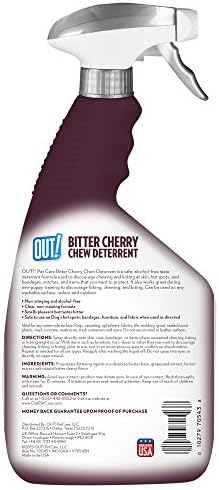 FORA! Petcare Bitter Cherry Chew Determa | Prevendo o treinamento de filhotes para desencorajar lamber e mastigar | 32 oz