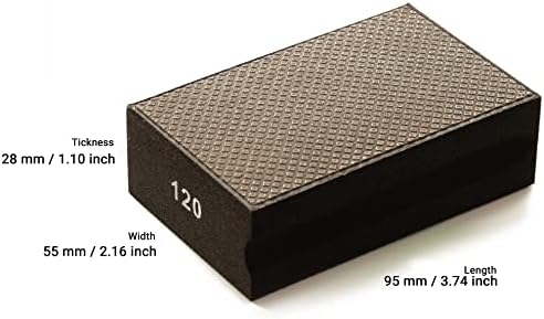 4 Pads Conjunto - Grits 120, 200, 400, 600 - Diamond Hand Pads Lixing Blocks para suavização, bordas e polimento