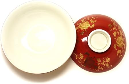 Akamaki-karakusa jiki Japanese Porcelain Medium Bowl com a capa
