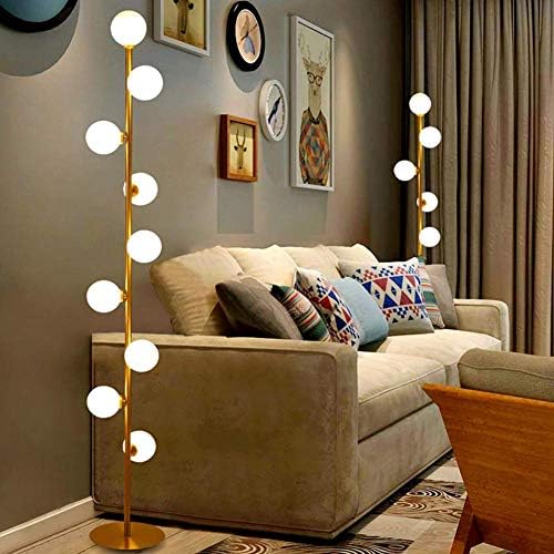 Lâmpadas de piso neochy, lâmpada moderna de piso para salas de estar e quartos de personalidade criativa de vidro de vidro da luz do piso 9 luz de pólo leve em pé com 9 lâmpadas LEDs