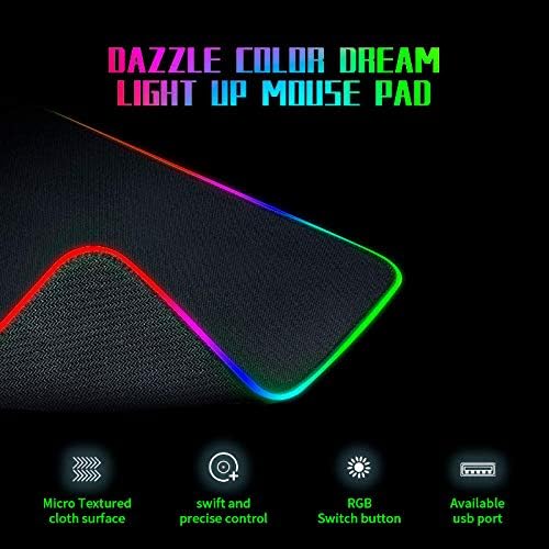 Mouse almofadas de mouse sala de aula em ruínas com céu escuro RGB RGB Mouse Pad LED LED GLOWLENTE XXL NÃO RORATE
