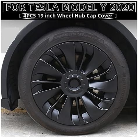 4pcs compatíveis com Tesla Modelo Y 19 polegadas Hubcap Hubcap Substituição Tampa da roda da roda Full Cover Whe Hubcap