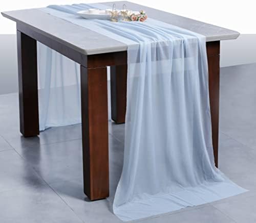 MDS pacote de 20 casamento 29 x 120 polegadas pura de mesa de chiffon para decoração rústica de banquetes de casamento boho