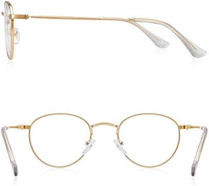 RB.Pilot Pequenos óculos de leitura redonda de metal para homens homens clássicos Tons retrôs vintage Classic Blue