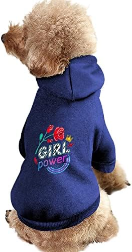 Meninas Power Rose Dog Roupos de inverno Hoodies de estimação macio e quente Sorto para cães para cães médios pequenos