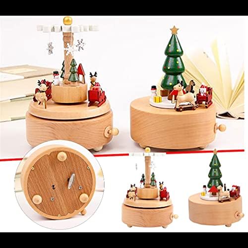 Tfiiexfl Wooden Music Box Festa de Natal de Natal