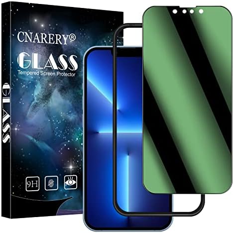 CNARERY [Cobertura completa] Protetor de tela de privacidade verde para iPhone 13 Pro Max, [kit de instalação fácil] [anti espreitando]