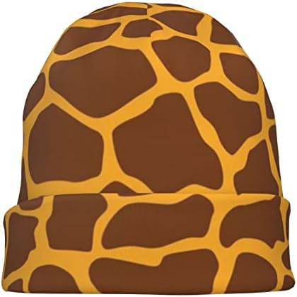 Elbull girafa impressão de impressão mola e outono chapéus quentes externo unissex motivos suaves de malha de malha