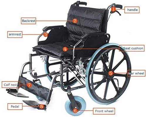Neochy portátil e confortável cadeira de rodas espessura grande/ampliar/aumentar o freio de mão de aço carbono com travamento