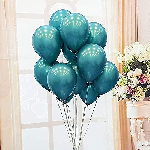 Balões de ouro em azul -petróleo para decorações de aniversário de ouro azul -azul -petrque