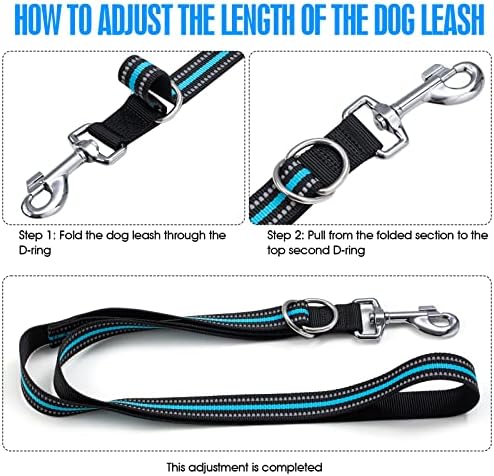 Coleira de cachorro reflexiva e conjunto de colarinho de cães ajustável, treinar forte e durável treinar com 2 anéis D para