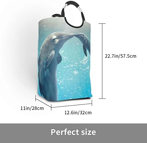 Inverno, o pacote de roupas sujas de golfinho, dobrável, com alça, adequado para armazenamento doméstico no armário do banheiro