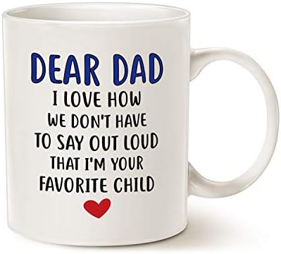 Caneca de café engraçada Mauag para papai, querido pai, eu sou sua caneca de café infantil favorita, melhor xícara de presente