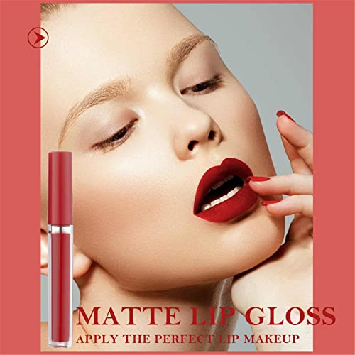 Otfmvch Lip Liner e batom maquiagem 3 colorido Mattes Lip Glaze Conjunto Mattes Non Stick Copo Veludo Lip Lip Gloss Conjunto de Lipstick 5ml Rose