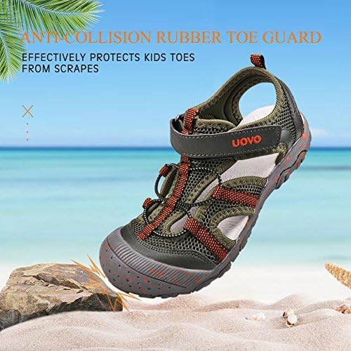 Sandálias de sandálias de meninos do UOVO Caminhadas de caminhada atlética de praia fechada de praia de verão para meninos sequestrando rapidamente