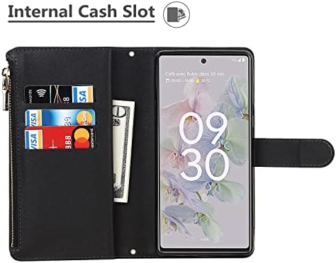 ICOvercase for Google Pixel 7 Pro Case de carteira com cartão de cartão, Kickstand Feature PU Couather Caso com Crossbody
