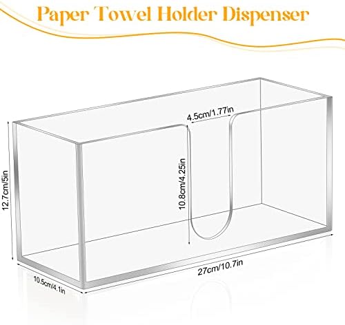 Distribuidor de toalha de papel de bancada acrílica, distribuidor de papel de papel dobrado, suporte de guardana