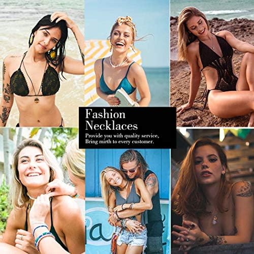 BMIRTH BOHO Camadas de sereia de pescoço de ouro Turquoise colares de jóias de corrente ajustáveis ​​para mulheres e meninas