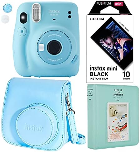 Fujifilm Instax Mini 11 Câmera instantânea do céu Blue Plus Original Fuji Case, Foto Album e Fujifilm personagem 10 filmes