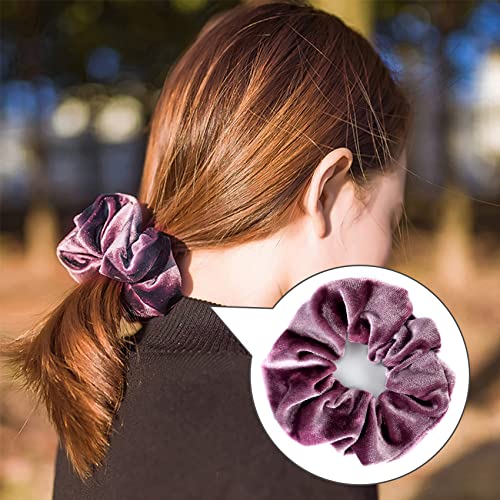 12 PCs Big Hair Scrunchies Bandas de cabelo elásticas de veludo elástica e amostras de cabelos grandes para cabelos femininos, cabelos acessórios de luto Acessórios do Dia dos Namorados Presentes de Natal para mulheres adolescentes