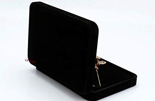 Lily Treacy Deluxe grande conjunto de jóias Caixa de presente Black Velvet para brindes de colar Rings