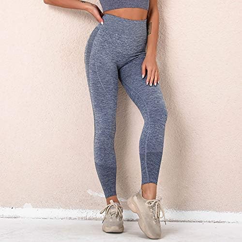 Cotton Yoga Pants Fitness Sports Color feminino de ioga com calça de ioga de cintura alta de cintura de alta cintura