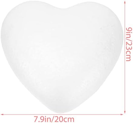 Modelo de poliestireno em forma de coração: 2pcs formas de espuma branca modelando artesanato de bolo de ornamento de coração diy topper para modelagem de criação de namorados