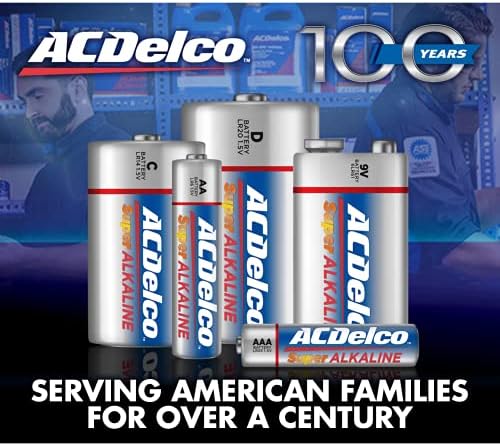 ACDELCO BATERIAS AAA de 60 contagens, bateria máxima de potência Super alcalina e baterias AA ACDELCO de 48 contagens, bateria