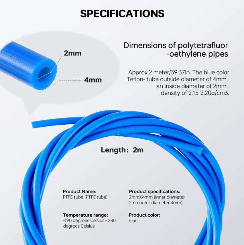 Huarew 1 metro Ptfe Teflon Tubos, Browden Tubing 1,75 mm Filamento para Ender 3 Ender 3 Pro Ender 3 V2, Ender 5 Ender 5