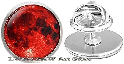 Blood Moon Pin Charm Space Broche Red Moon Lunips Lunipse Resin Pin Pin, broche simples, broche artesanal, M290